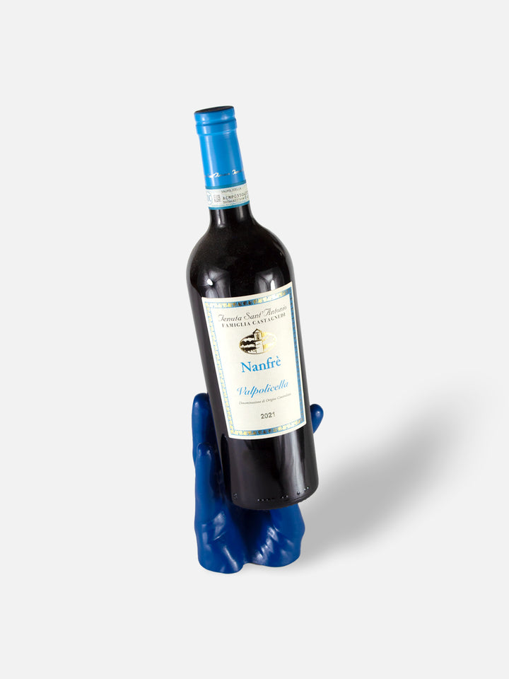 Hand Wine Holder - Low / Blue