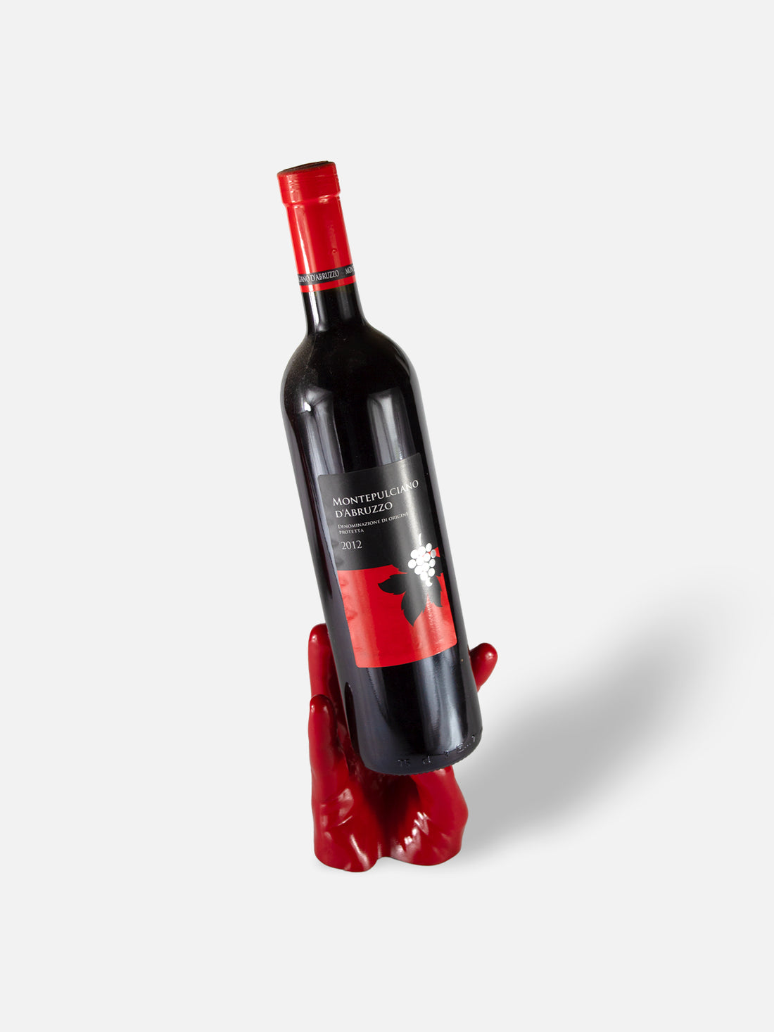 Hand Wine Holder - Low / Red