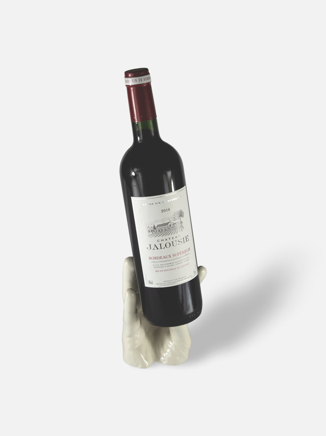 Hand Wine Holder - Low / Whte